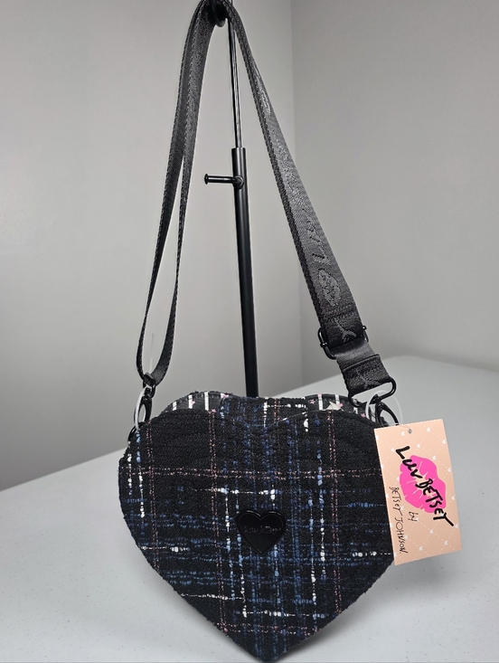 Luv Betsey Handbags - Betsey Johnson Heart-Shaped Tweed Crossbody Bag